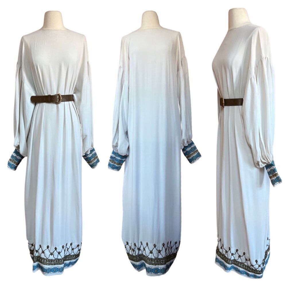 Stunning Handmade One of a Kind 70s Boho Grecian Mediterranean Gown